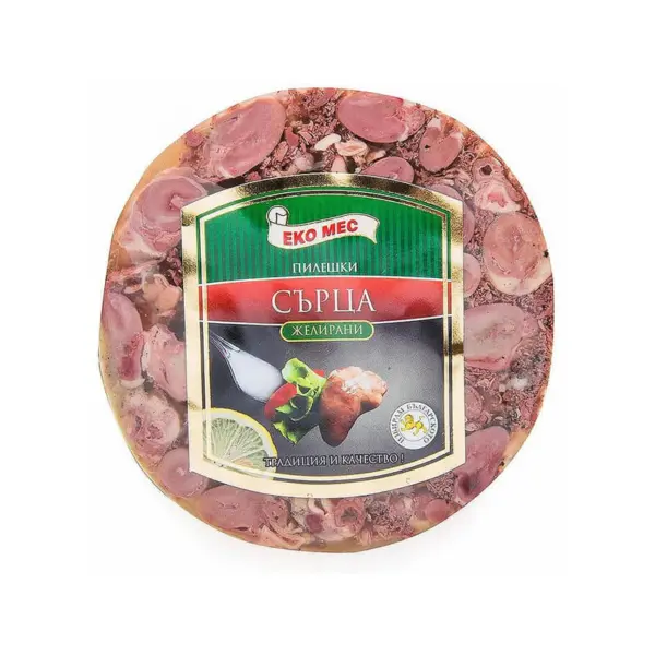 Пилешки сърца желирани 200гр. „Еко Мес“