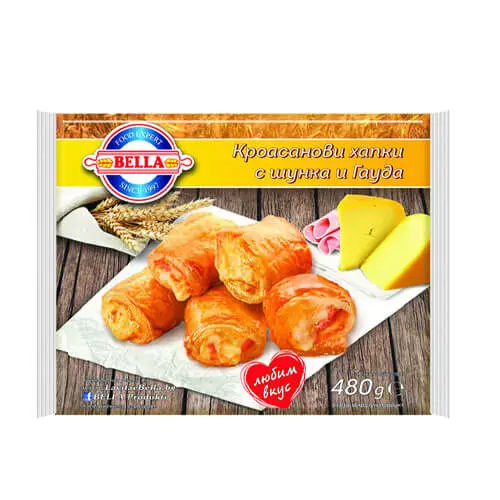 Кроасанови хапки с шунка + гауда + бешамел 480гр. „Белла“