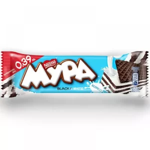 Вафли обикновени черно и бяло 33гр. × 30бр. в кутия „Mura“
