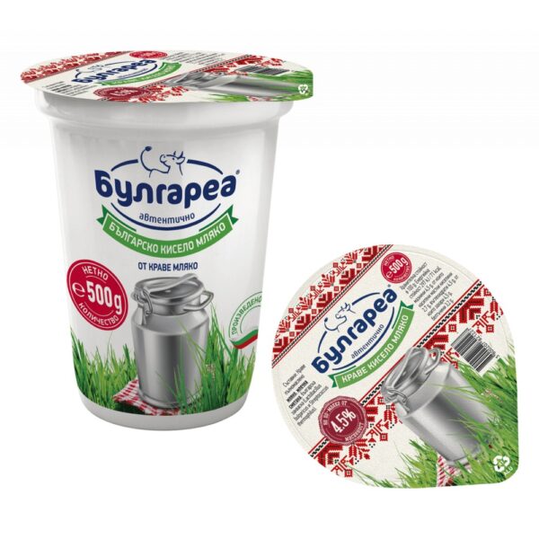 Кисело мляко 4.5% знп 500гр. „Булгареа“