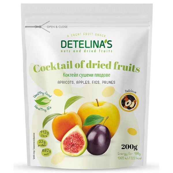 Коктейлни сушени плодове 200гр. „Детелина“