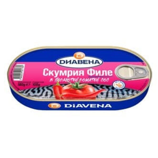 Консерва скумрия филе в подлютен сос 180гр.