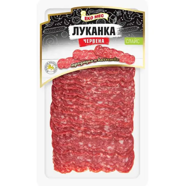 Луканка червена слайс 100гр. „Еко Мес“