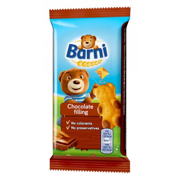Суха паста с шоколадов пълнеж 30гр. × 24бр. в кутия „Barni“