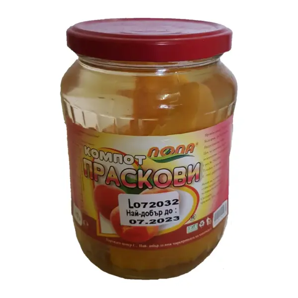 Компот праскови 680гр. „Попа“
