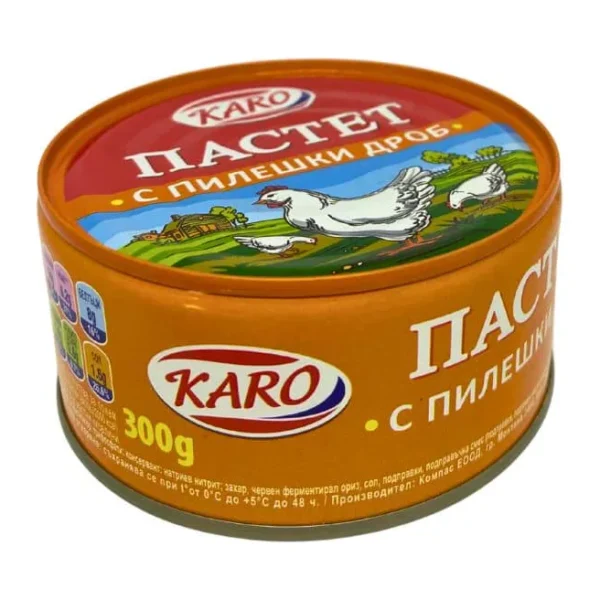 Пастет пилешки дроб 300гр. „Каро“