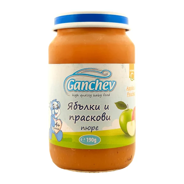 Пюре ябълка и праскови/морков 190гр. „Ганчев“, снимка 2