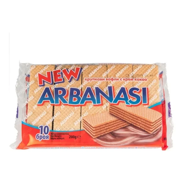 Вафли обикновени какао 200гр. 10-ка пакет „Арбанаси“